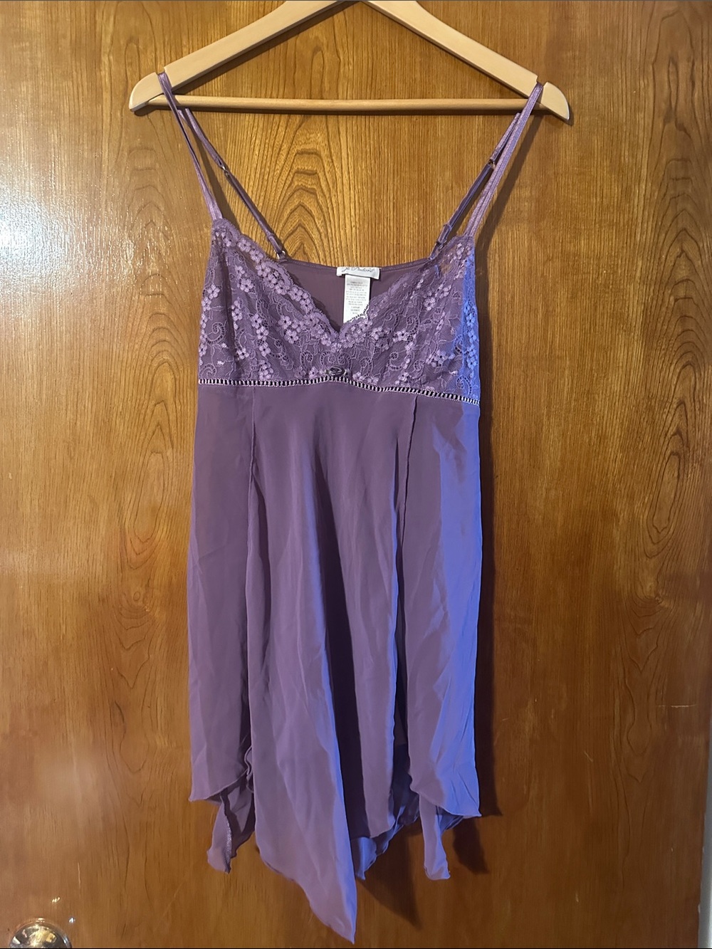 Purple Lace-Trim Women's Gown
